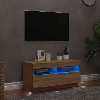 TV-Schrank mit LED-Leuchten Sonoma-Eiche 80x35x40 cm