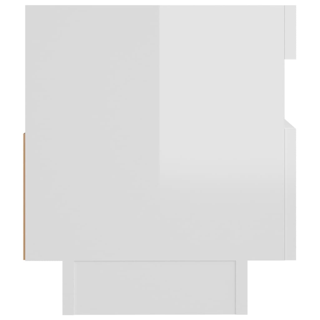 TV cabinet with LED lights high-gloss white 80x35x40 cm