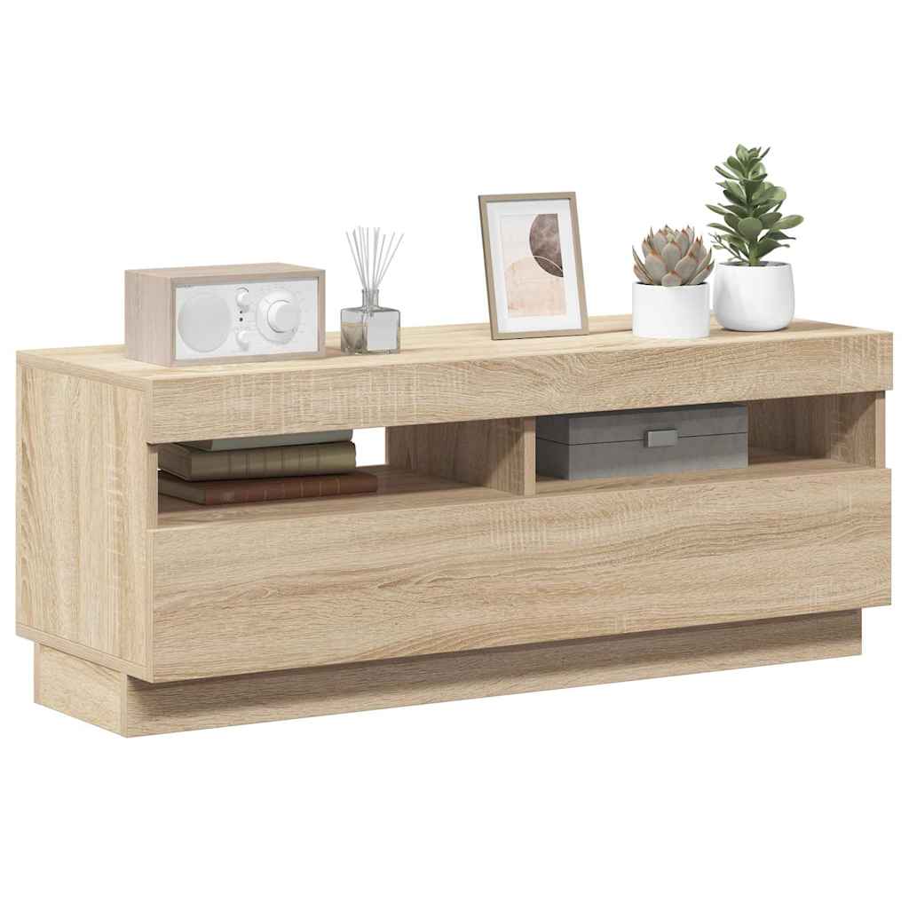 TV-Schrank mit LED-Leuchten Sonoma-Eiche 100x35x40 cm