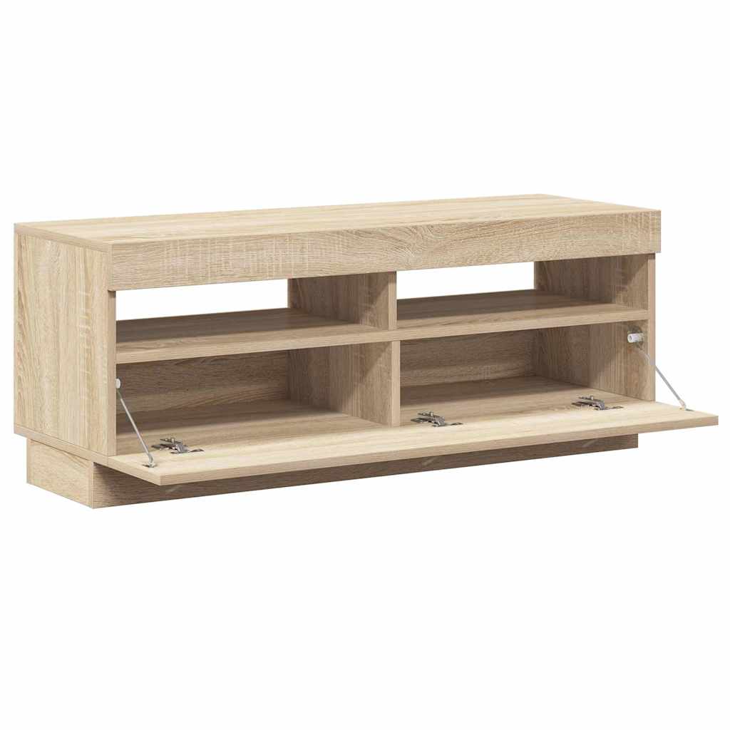 TV-Schrank mit LED-Leuchten Sonoma-Eiche 100x35x40 cm