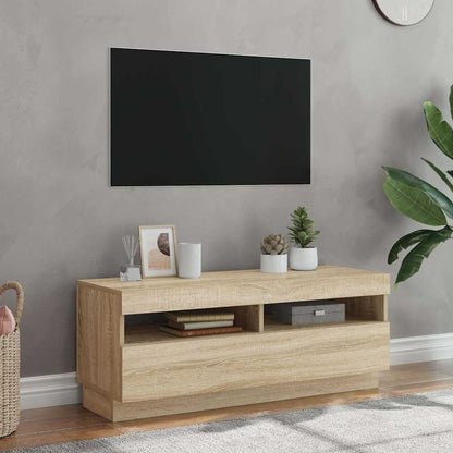 TV-Schrank mit LED-Leuchten Sonoma-Eiche 100x35x40 cm