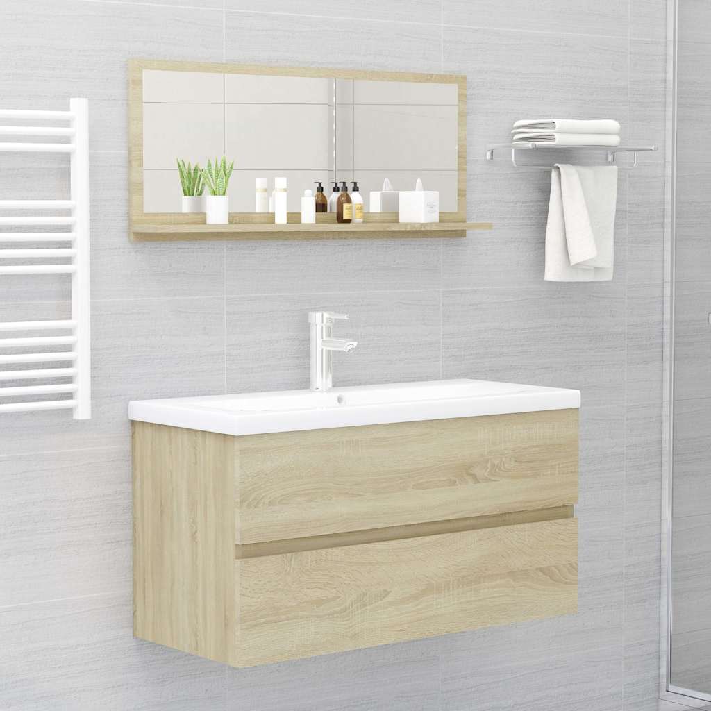 Badspiegel Sonoma-Eiche 90x10,5x37 cm Holzwerkstoff