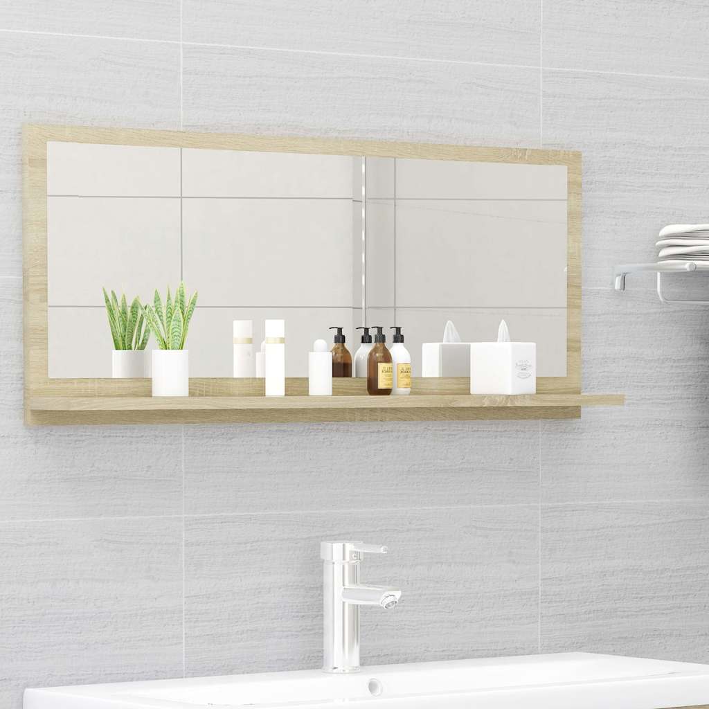 Badspiegel Sonoma-Eiche 90x10,5x37 cm Holzwerkstoff