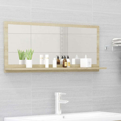 Badspiegel Sonoma-Eiche 90x10,5x37 cm Holzwerkstoff