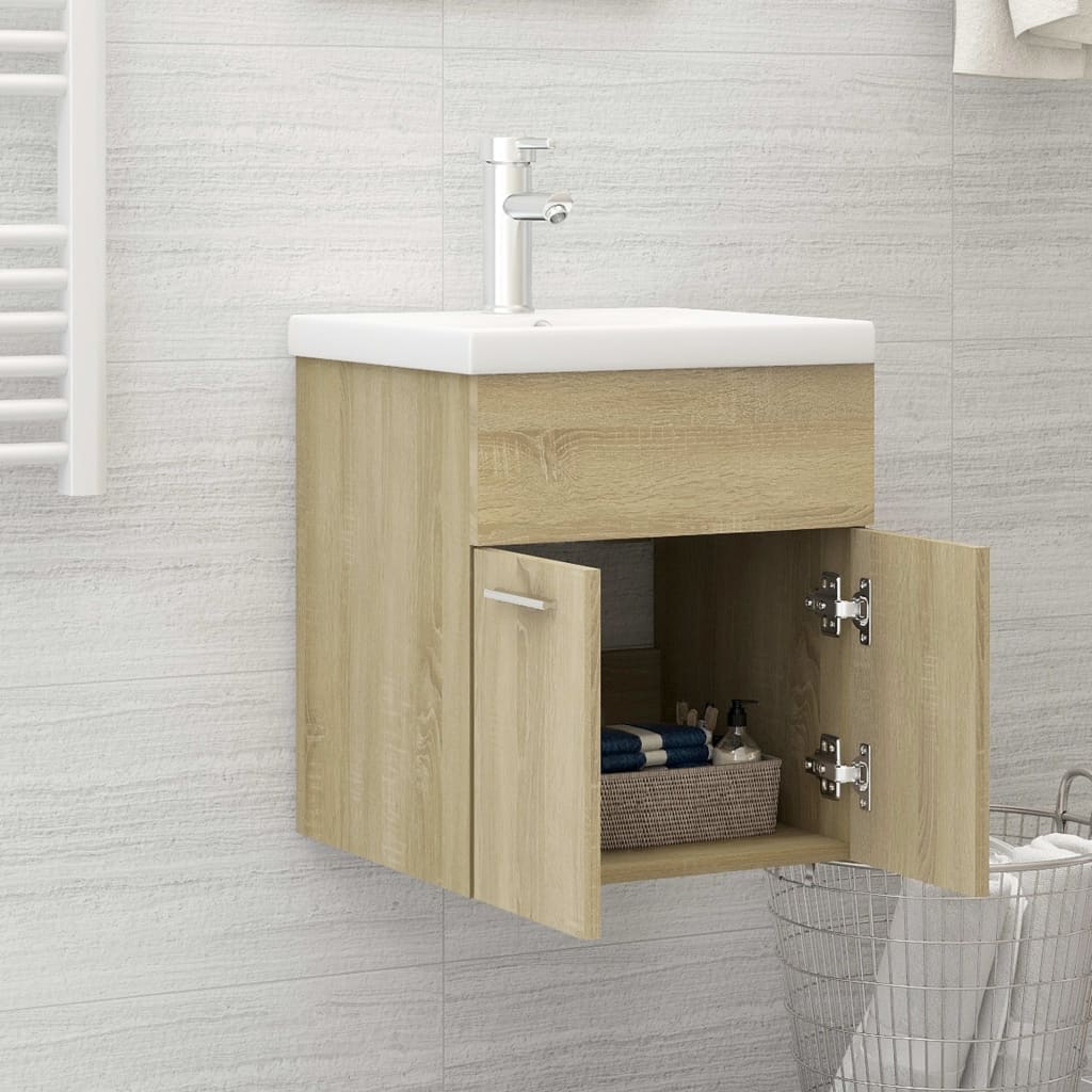 Waschbeckenunterschrank Sonoma-Eiche 41x38,5x46cm Holzwerkstoff