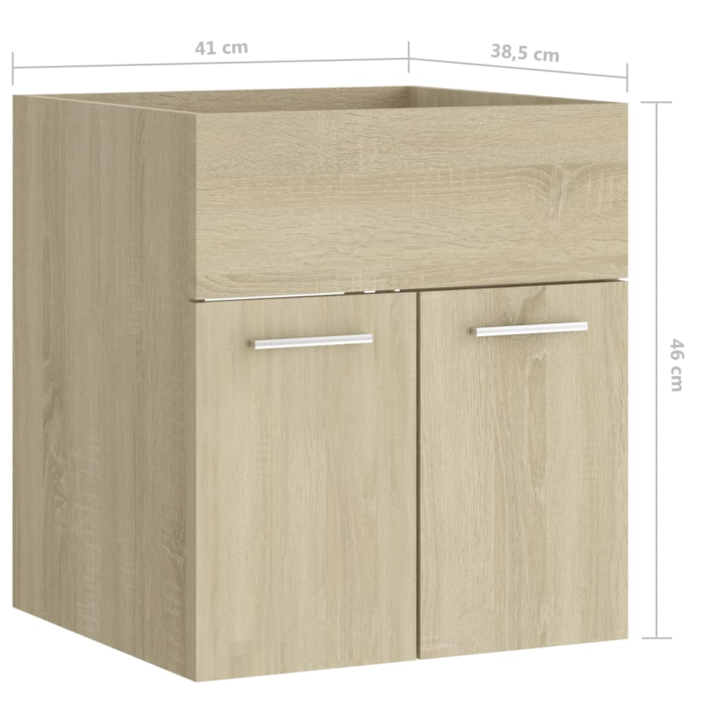 Waschbeckenunterschrank Sonoma-Eiche 41x38,5x46cm Holzwerkstoff