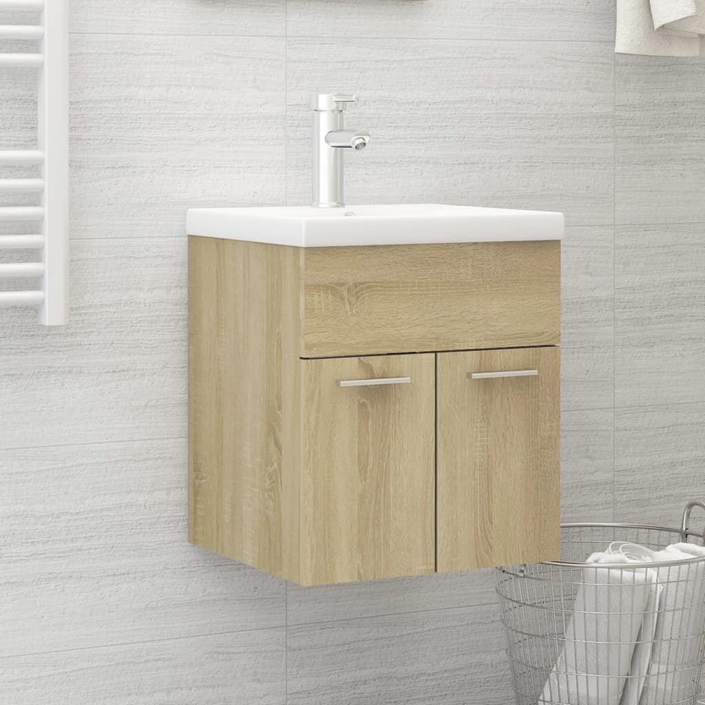 Waschbeckenunterschrank Sonoma-Eiche 41x38,5x46cm Holzwerkstoff