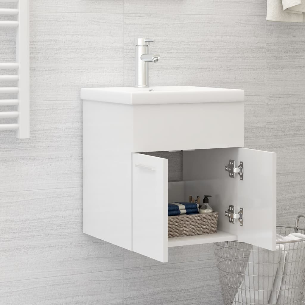 Meuble sous lavabo blanc brillant 41x38,5x46cm