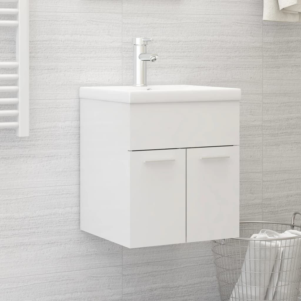 Meuble sous lavabo blanc brillant 41x38,5x46cm