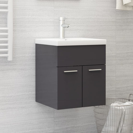 Meuble sous lavabo gris brillant 41x38,5x46cm