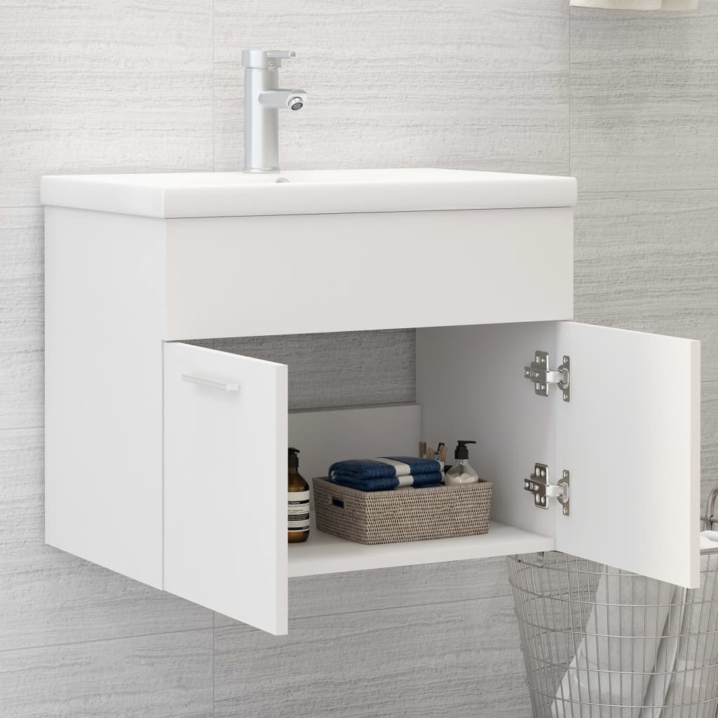 Meuble lavabo blanc 60x38,5x46 cm en bois