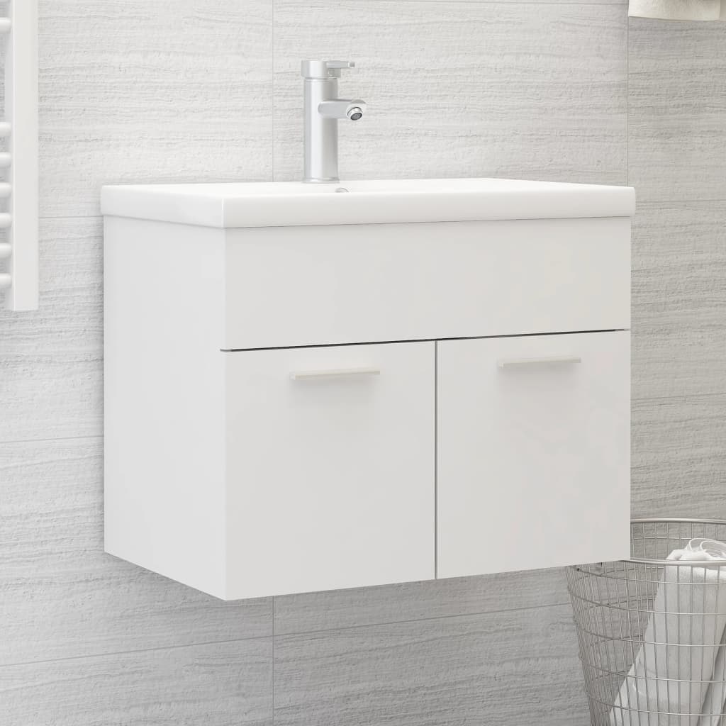 Meuble lavabo blanc 60x38,5x46 cm en bois