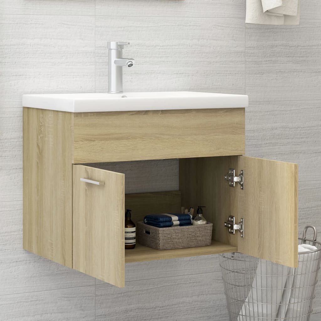 Waschbeckenunterschrank Sonoma-Eiche 60x38,5x46cm Holzwerkstoff