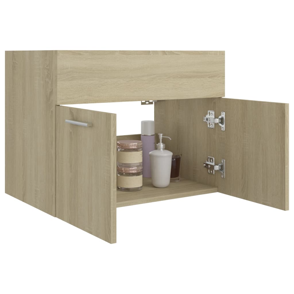 Waschbeckenunterschrank Sonoma-Eiche 60x38,5x46cm Holzwerkstoff