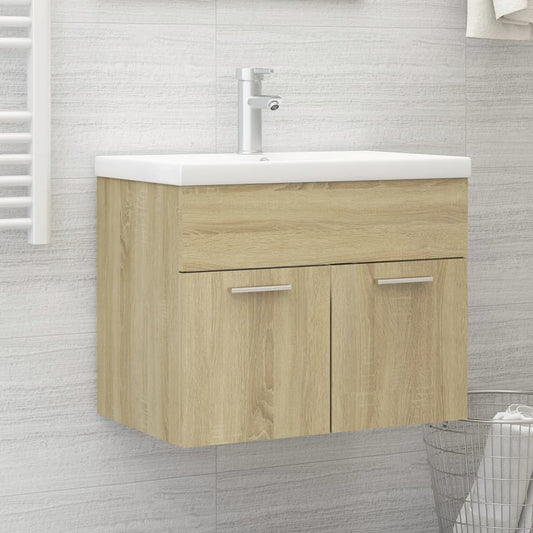 Waschbeckenunterschrank Sonoma-Eiche 60x38,5x46cm Holzwerkstoff