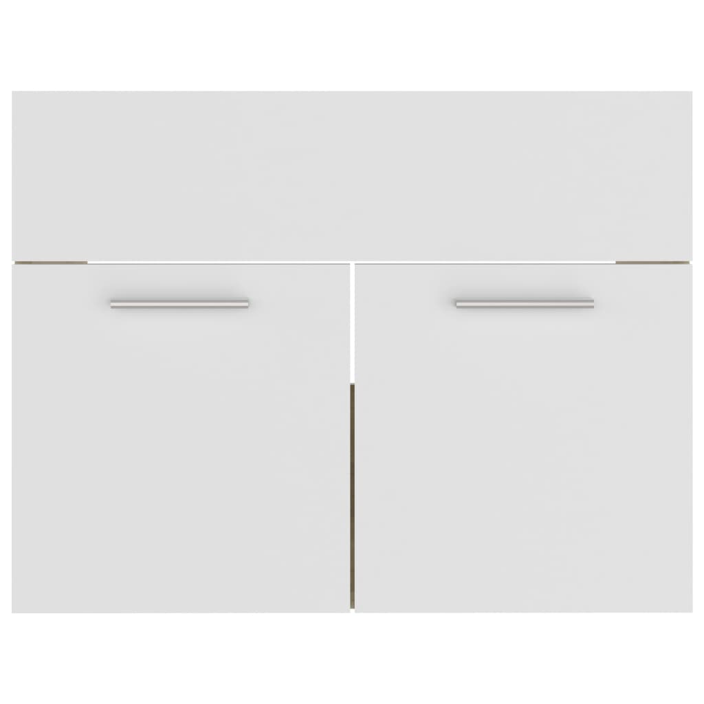 Waschbeckenunterschrank Weiß Sonoma-Eiche 60x38,5x46 cm