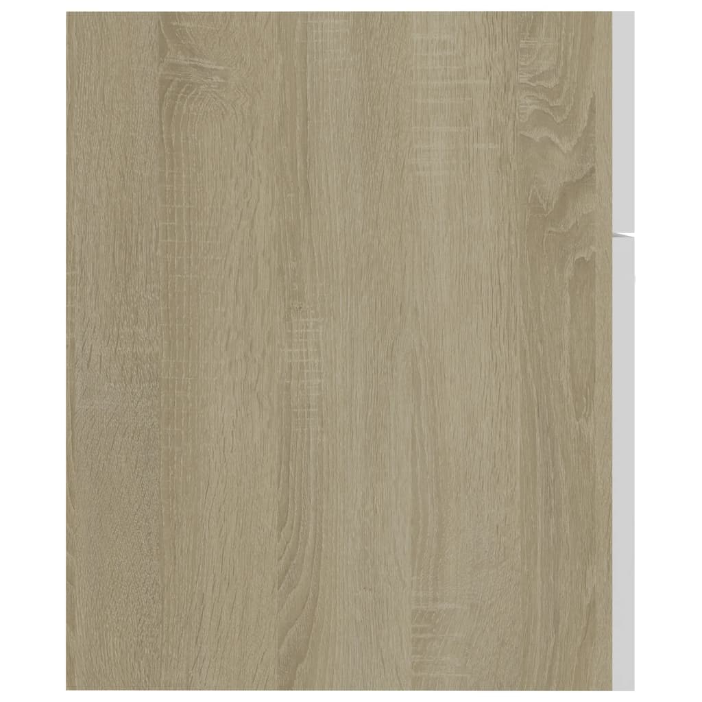 Waschbeckenunterschrank Weiß Sonoma-Eiche 60x38,5x46 cm