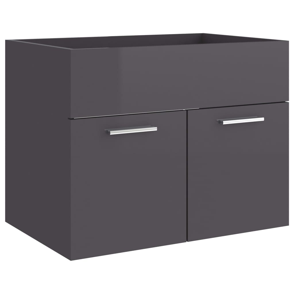 Waschbeckenunterschrank Hochglanz-Grau 60x38,5x46cm