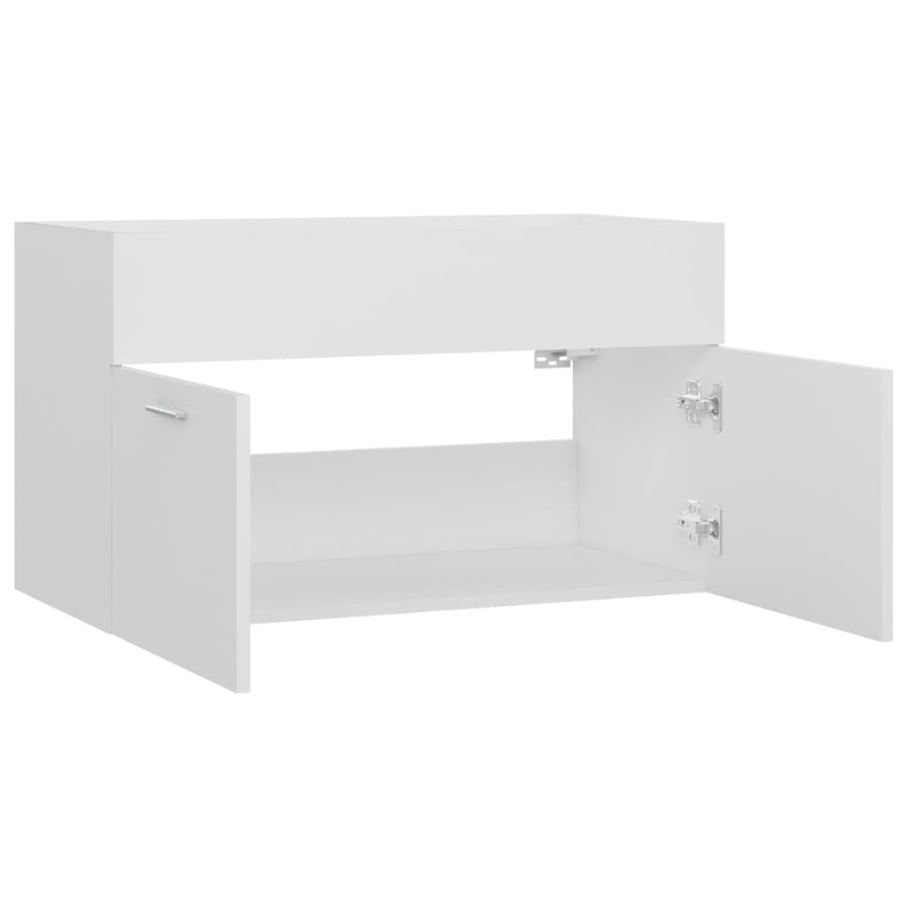 Meuble vasque blanc 80x38,5x46 cm en bois