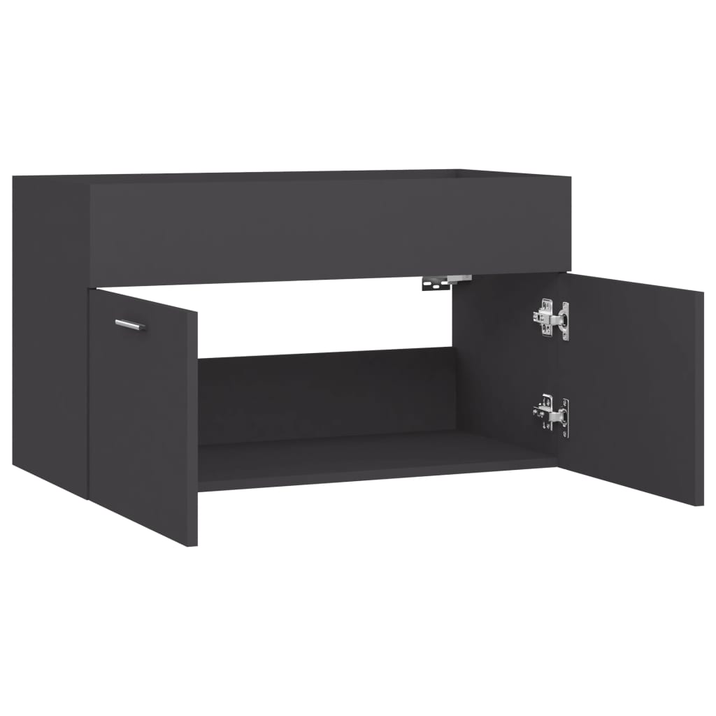Waschbeckenunterschrank Grau 80x38,5x46 cm Holzwerkstoff