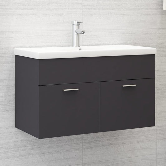 Waschbeckenunterschrank Grau 80x38,5x46 cm Holzwerkstoff