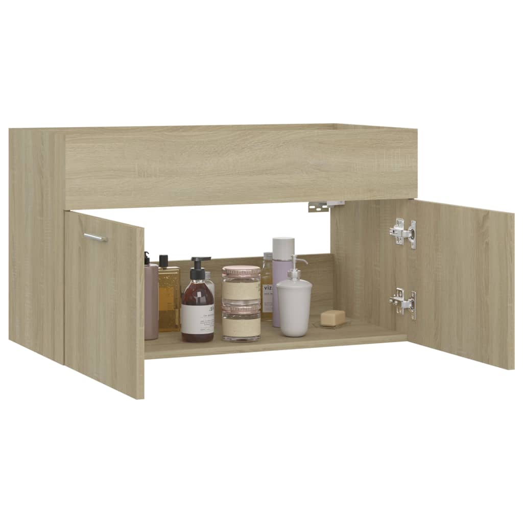 Waschbeckenunterschrank Sonoma-Eiche 80x38,5x46cm Holzwerkstoff