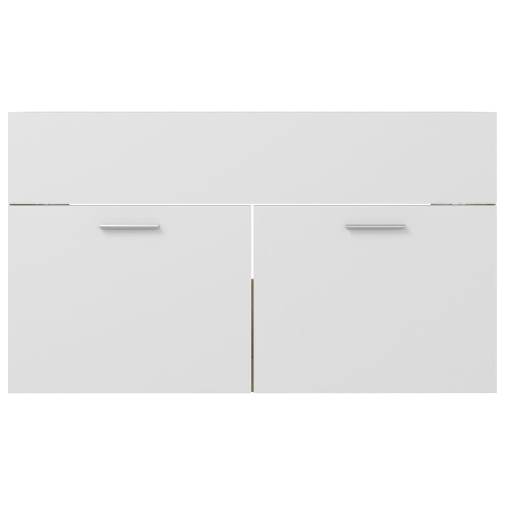 Waschbeckenunterschrank Weiß Sonoma-Eiche 80x38,5x46 cm