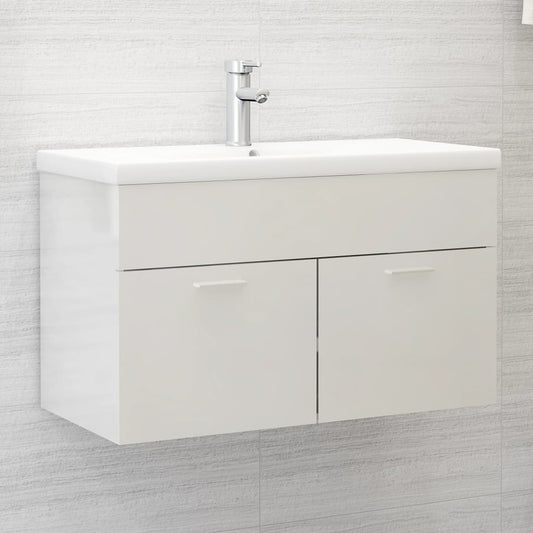 Meuble sous lavabo blanc brillant 80x38,5x46cm