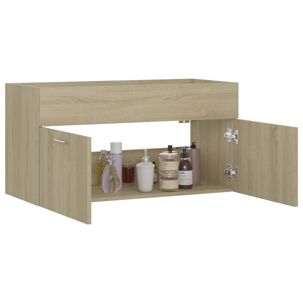 Waschbeckenunterschrank Sonoma-Eiche 90x38,5x46cm Holzwerkstoff