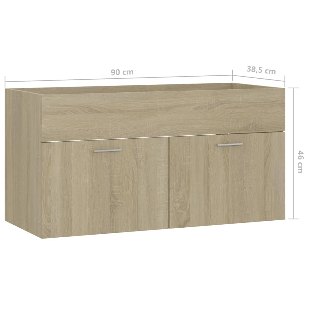 Meuble vasque chêne Sonoma 90x38,5x46cm matière bois