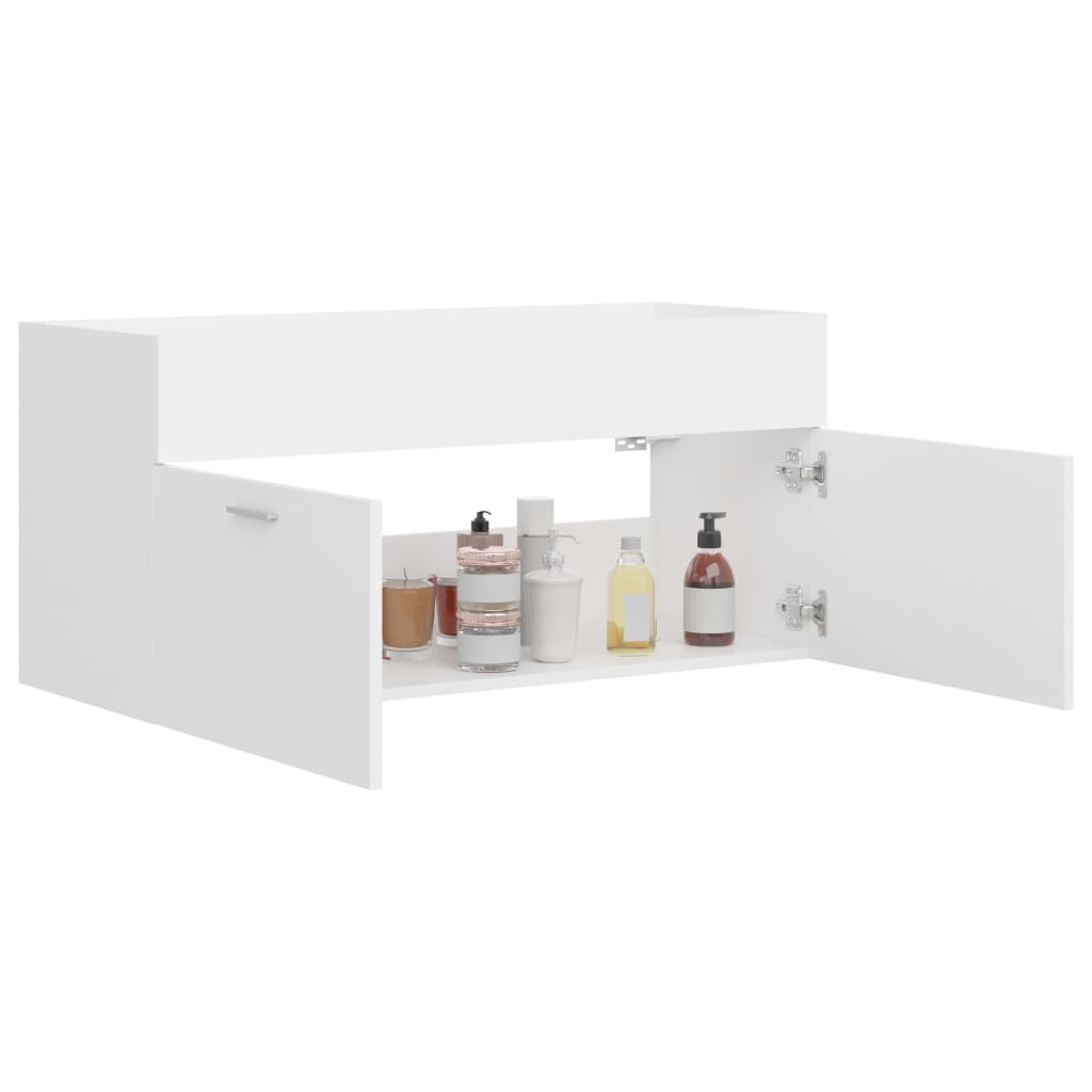 Waschbeckenunterschrank Weiß 100x38,5x46 cm Holzwerkstoff