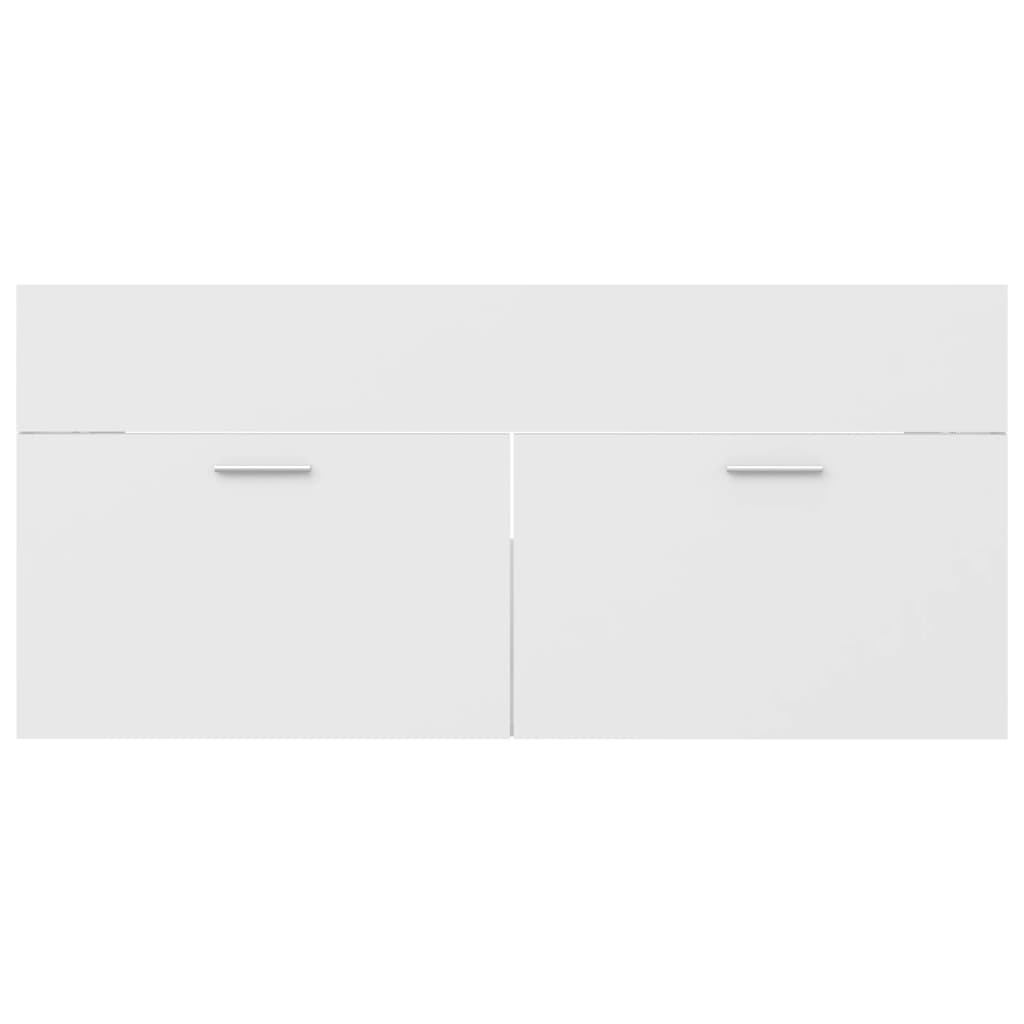 Waschbeckenunterschrank Weiß 100x38,5x46 cm Holzwerkstoff