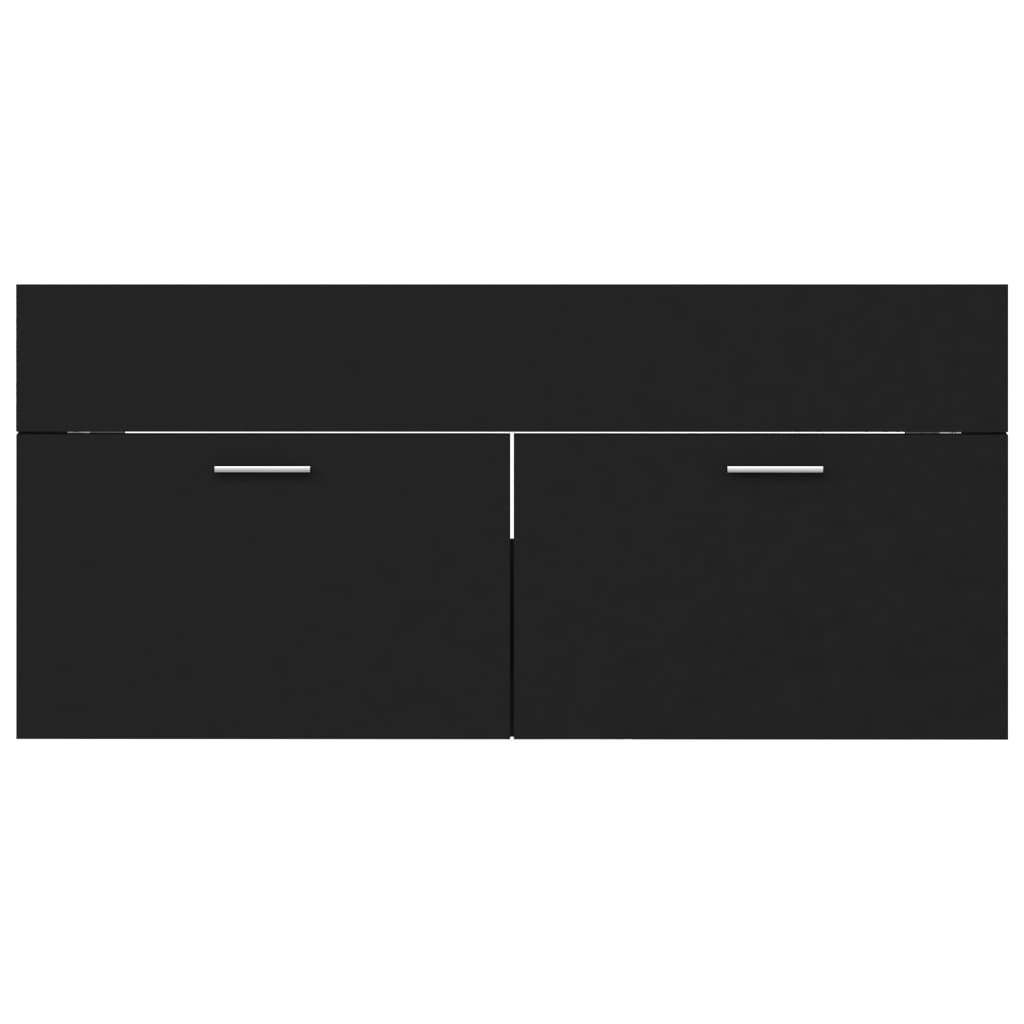 Waschbeckenunterschrank Schwarz 100x38,5x46 cm Holzwerkstoff