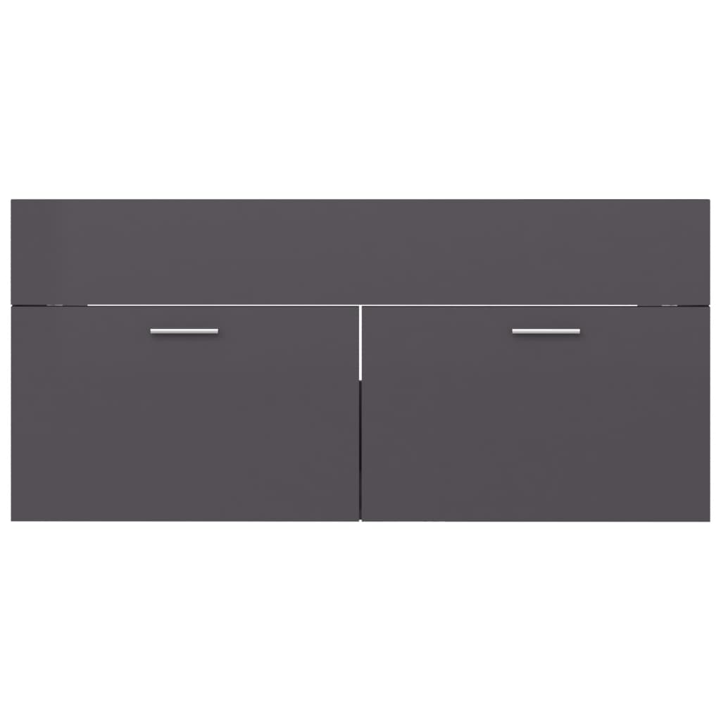 Waschbeckenunterschrank Hochglanz-Grau 100x38,5x46 cm