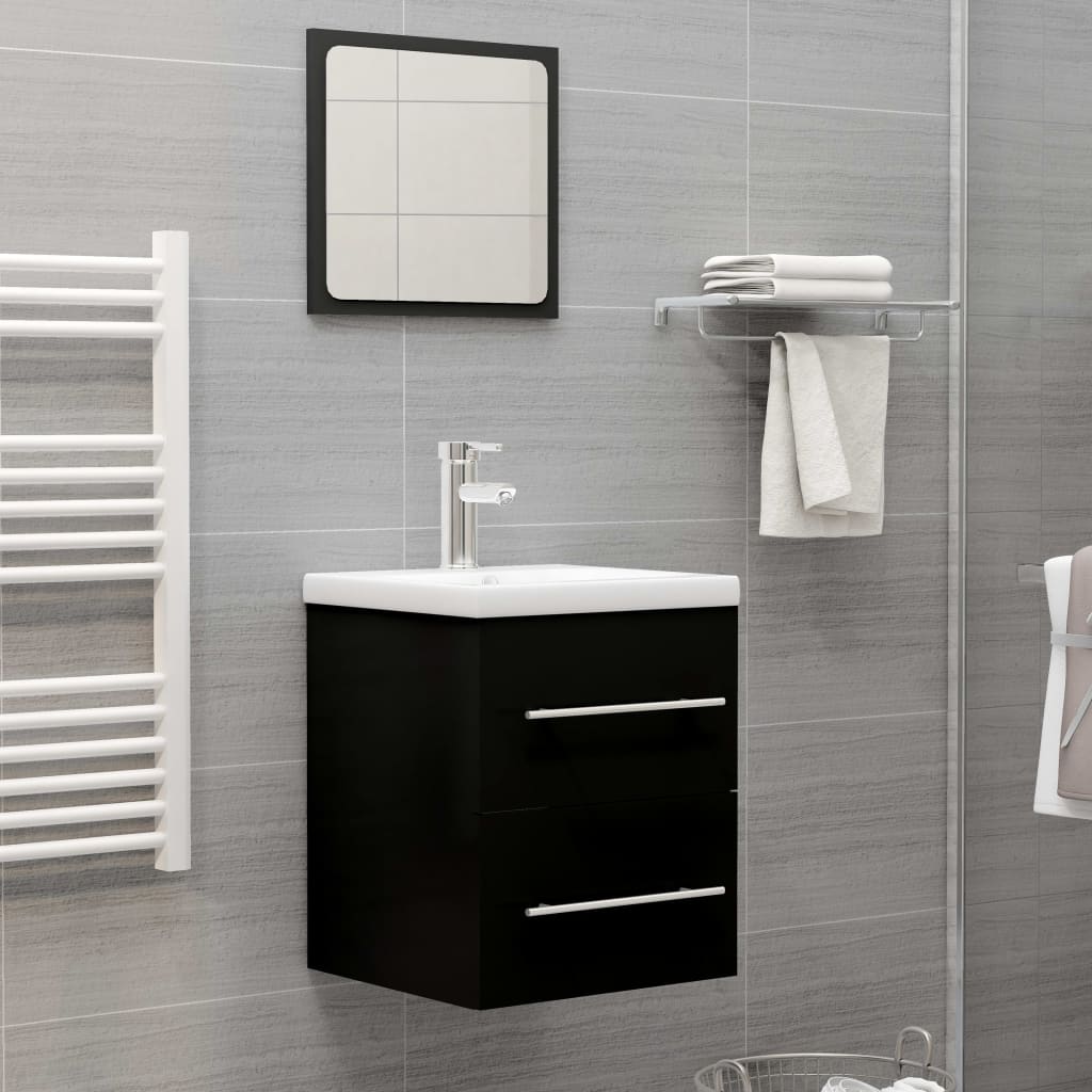 Waschbeckenunterschrank Schwarz 41x38,5x48 cm Holzwerkstoff