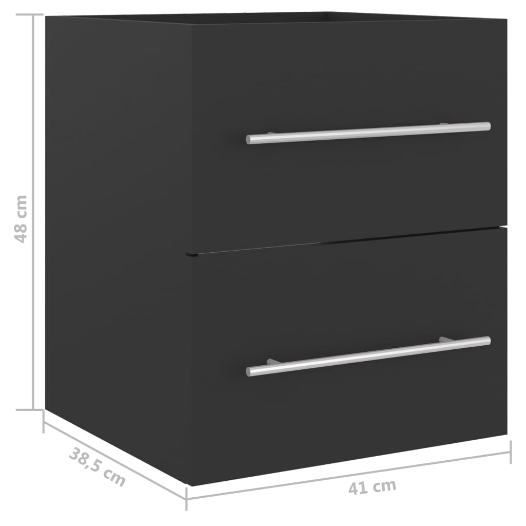 Waschbeckenunterschrank Grau 41x38,5x48 cm Holzwerkstoff