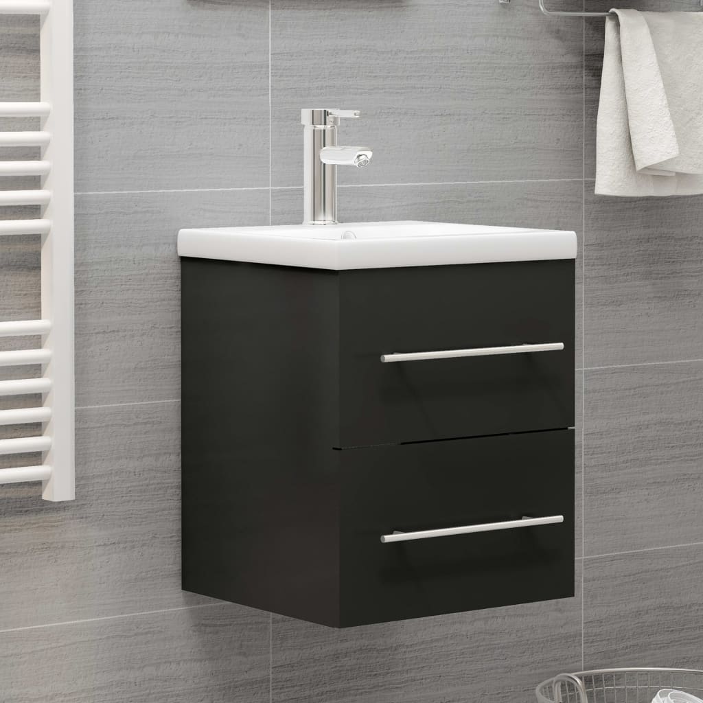 Waschbeckenunterschrank Grau 41x38,5x48 cm Holzwerkstoff