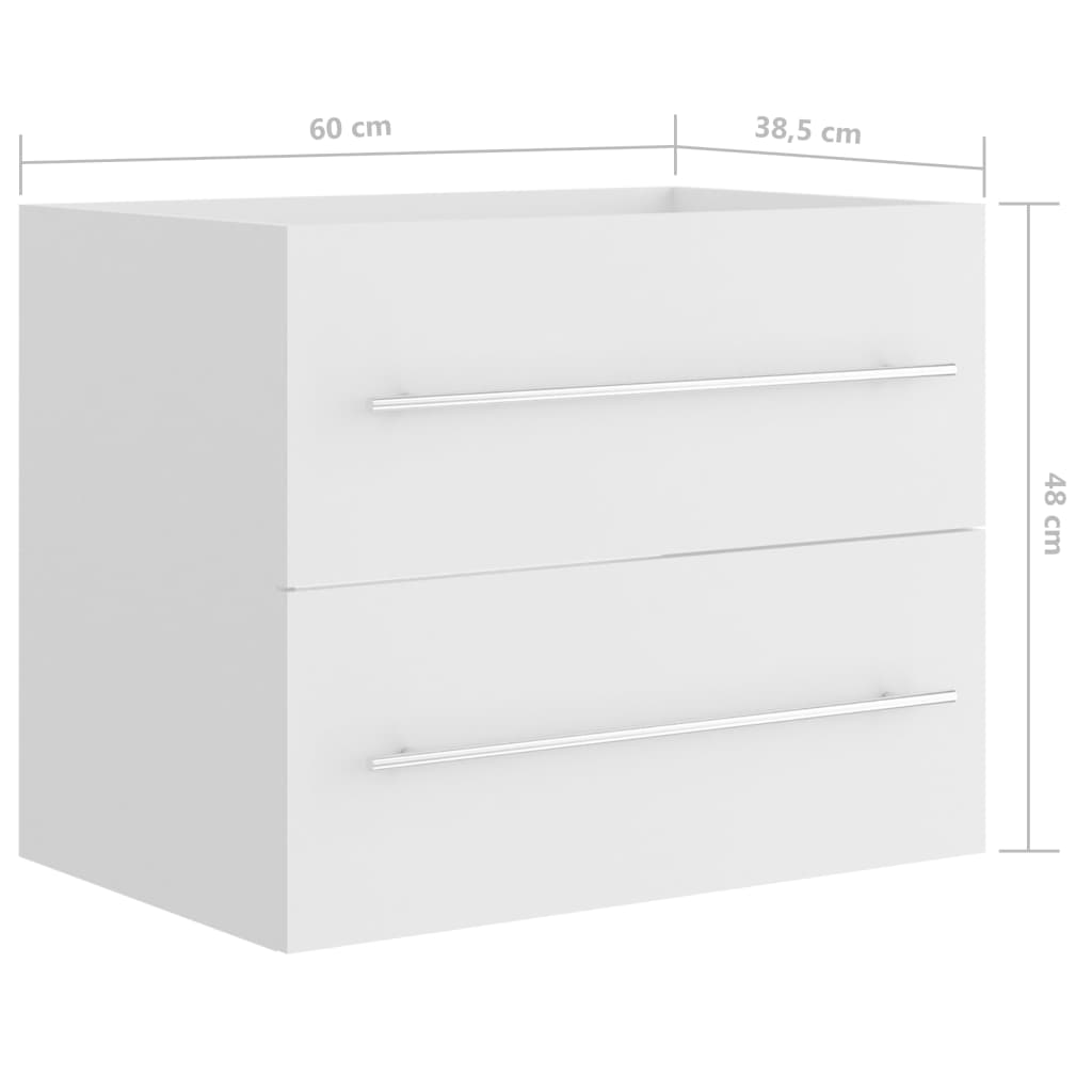 Meuble vasque blanc 60x38,5x48 cm en bois