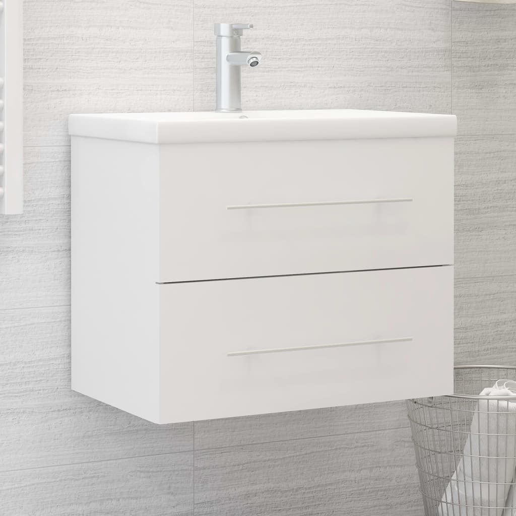 Meuble vasque blanc 60x38,5x48 cm en bois