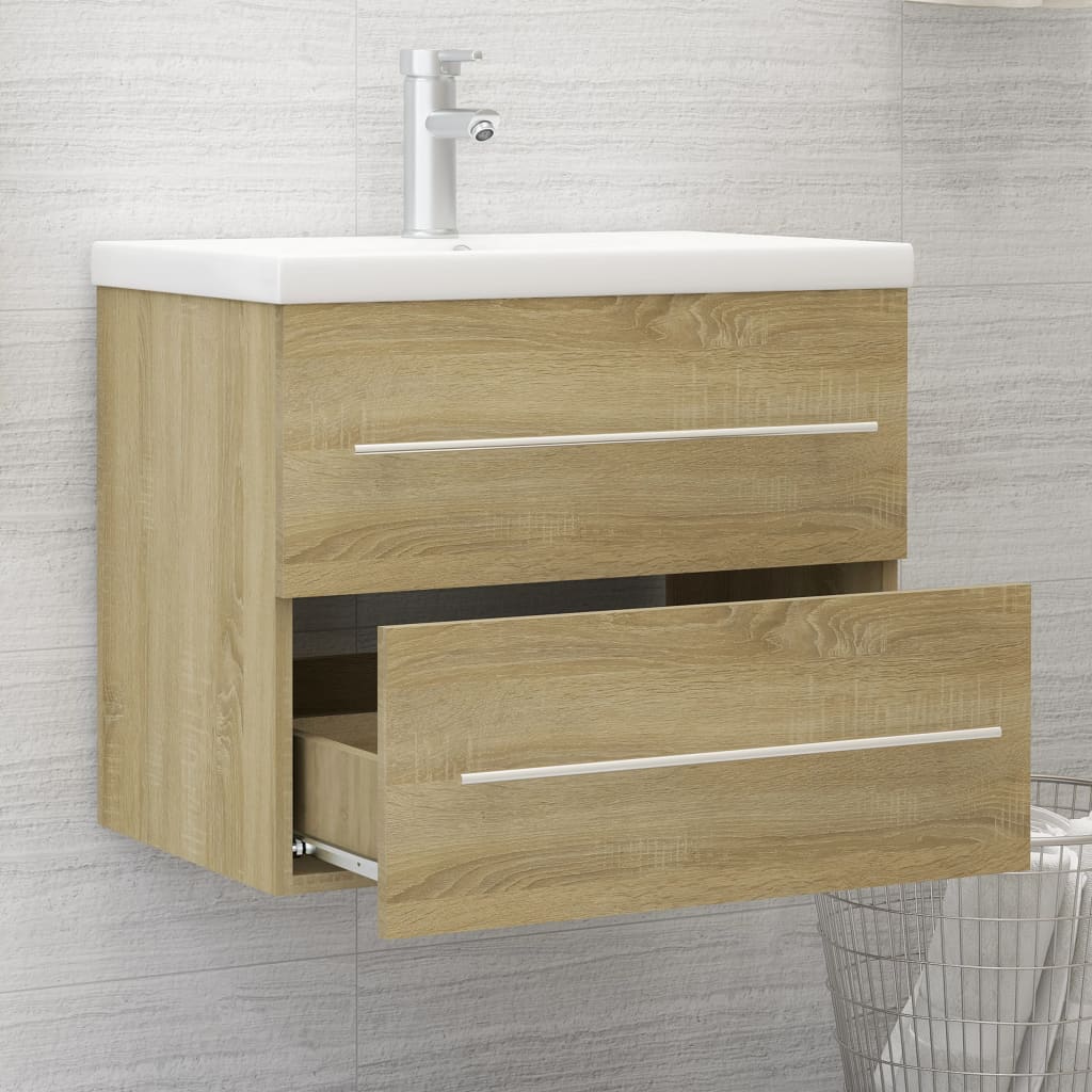 Waschbeckenunterschrank Sonoma-Eiche 60x38,5x48cm Holzwerkstoff