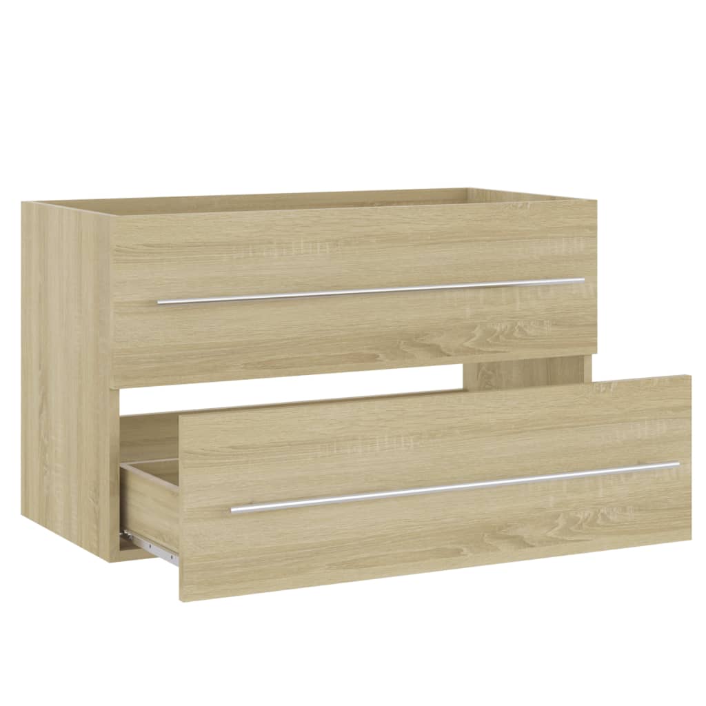 Waschbeckenunterschrank Sonoma-Eiche 80x38,5x48cm Holzwerkstoff