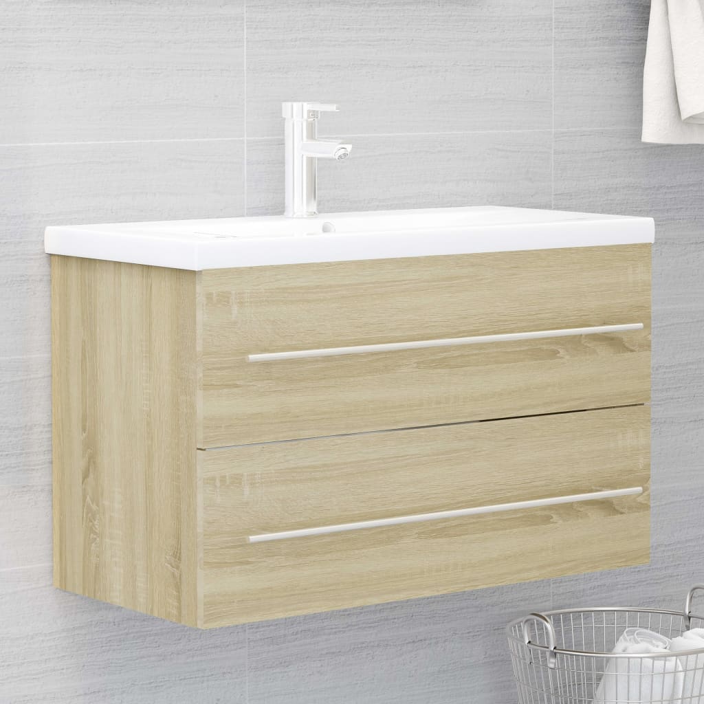Waschbeckenunterschrank Sonoma-Eiche 80x38,5x48cm Holzwerkstoff