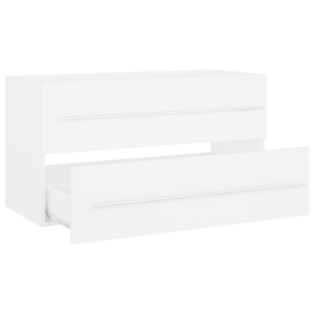 Waschbeckenunterschrank Weiß 90x38,5x48 cm Holzwerkstoff