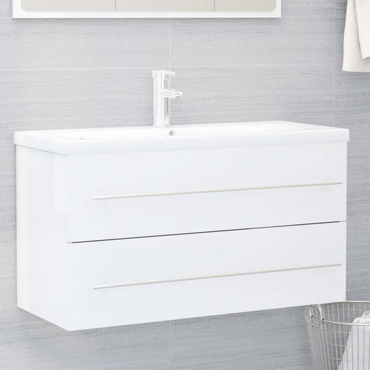 Waschbeckenunterschrank Weiß 90x38,5x48 cm Holzwerkstoff