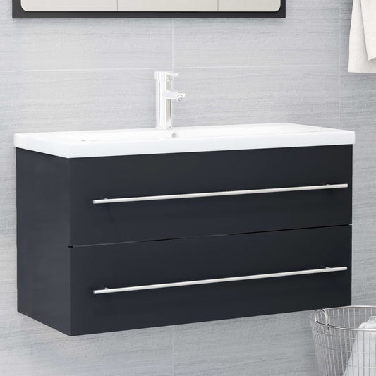 Waschbeckenunterschrank Grau 90x38,5x48 cm Holzwerkstoff