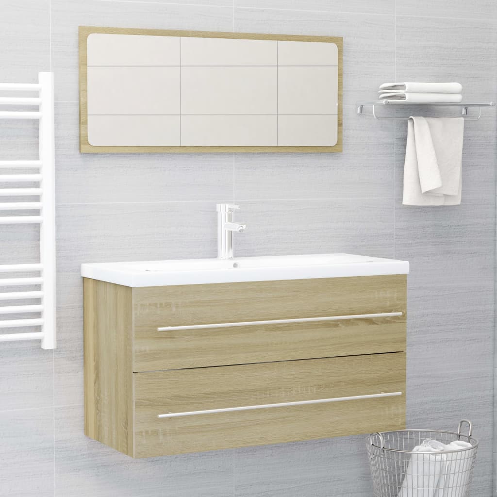 Waschbeckenunterschrank Sonoma-Eiche 90x38,5x48cm Holzwerkstoff