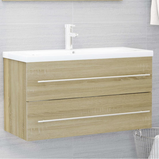 Waschbeckenunterschrank Sonoma-Eiche 90x38,5x48cm Holzwerkstoff