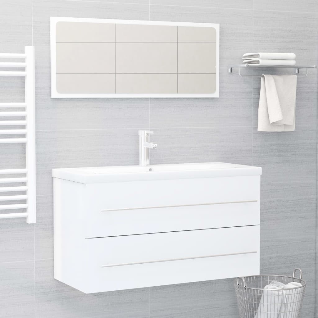 Waschbeckenunterschrank Hochglanz-Weiß 90x38,5x48 cm