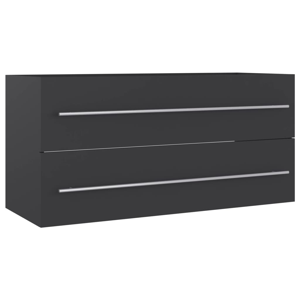 Waschbeckenunterschrank Grau 100x38,5x48 cm Holzwerkstoff