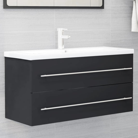 Waschbeckenunterschrank Grau 100x38,5x48 cm Holzwerkstoff